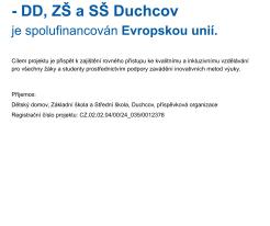 OP JAK - Šablony II SŠ - DD, ZŠ a SŠ Duchcov