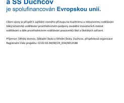 OP JAK - Šablony II ZŠ - DD, ZŠ a SŠ Duchcov